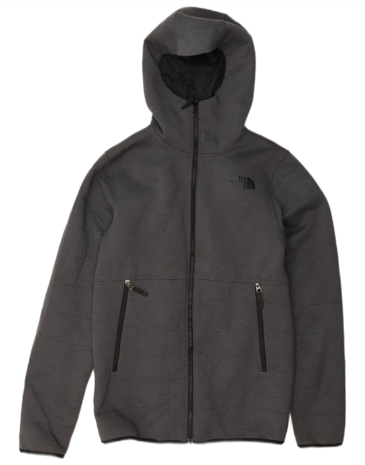 The North Face Mens Hooded Padded Jacket UK 34 XS Grey Polyester