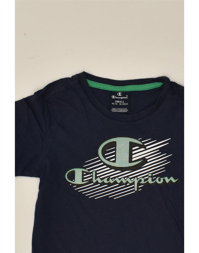 CHAMPION Boys Graphic T-Shirt Top 7-8 Years Small Navy Blue | Vintage Champion | Thrift | Second-Hand Champion | Used Clothing | Messina Hembry 