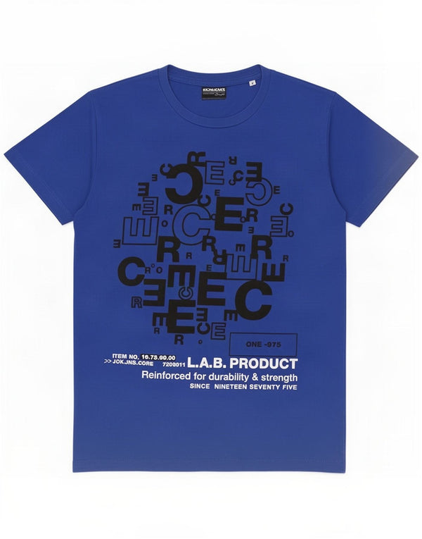 Jack & Jones Mens Graphic T-Shirt Top Small Blue Cotton