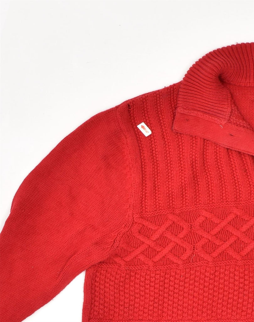 CHAPS Mens Button Neck Jumper Sweater Small Red Cotton | Vintage Chaps | Thrift | Second-Hand Chaps | Used Clothing | Messina Hembry 