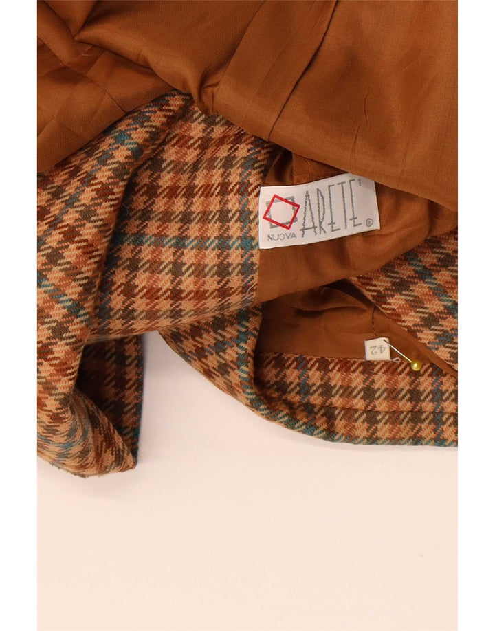Vintage Womens Double Breasted Blazer Jacket IT 42 Medium Brown Houndstooth