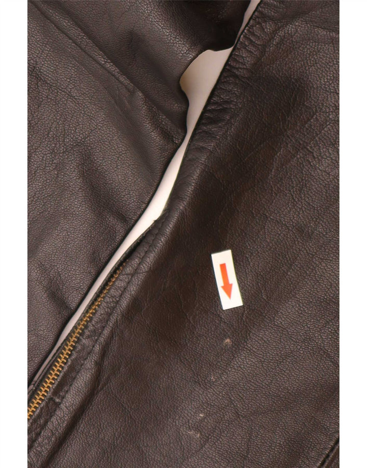 Vintage Womens Slim Leather Trousers Large W30 L28 Black Leather