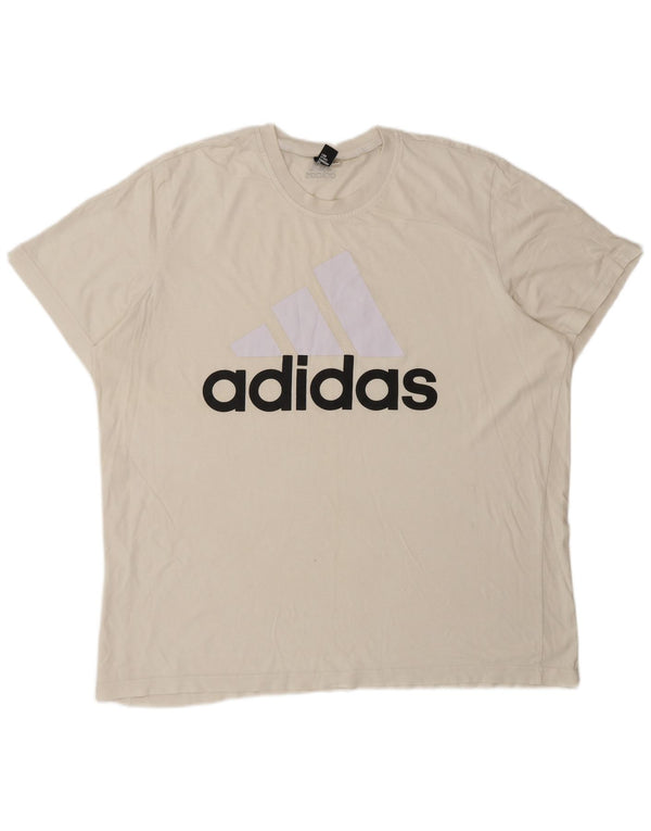 Adidas Mens Graphic T-Shirt Top 2XL Off White