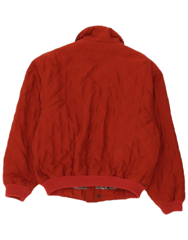 Chateu Beau Cedre Mens Graphic Bomber Jacket IT 46 Small Red Colourblock