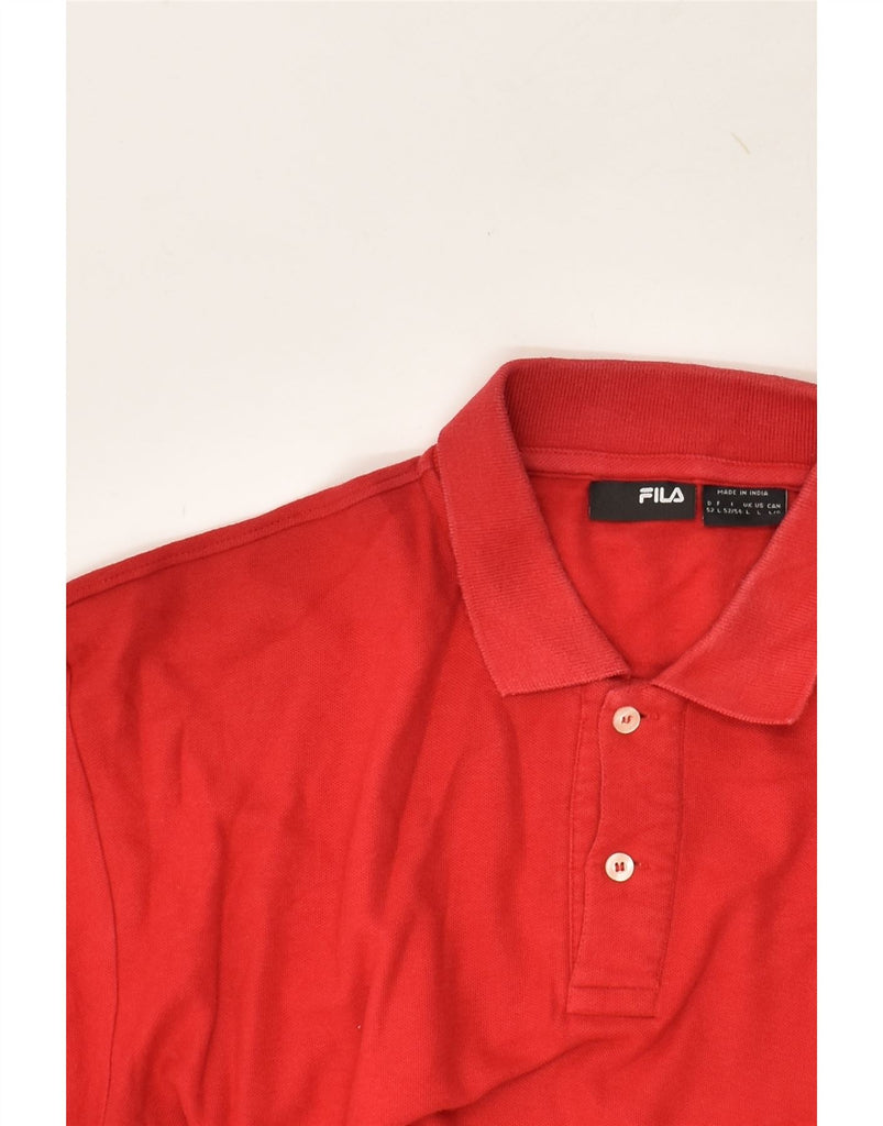 FILA Mens Polo Shirt Large Red Cotton | Vintage Fila | Thrift | Second-Hand Fila | Used Clothing | Messina Hembry 