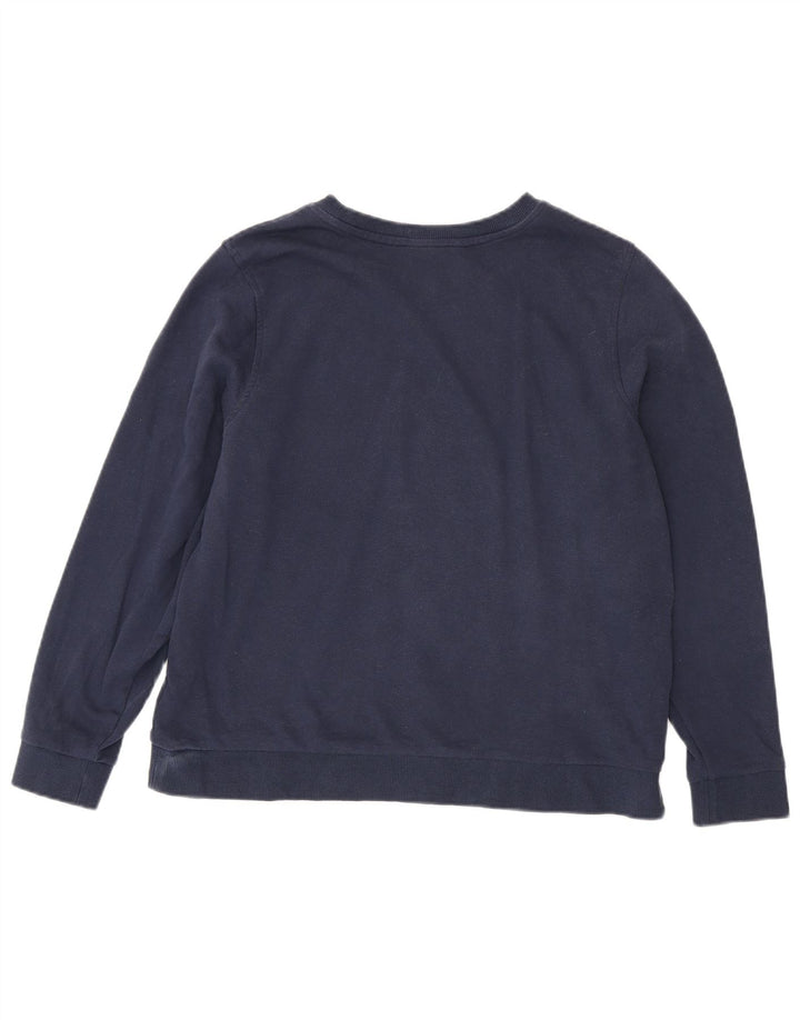 Marks & Spencer Womens Sweatshirt Jumper UK 16 Large Navy Blue Cotton