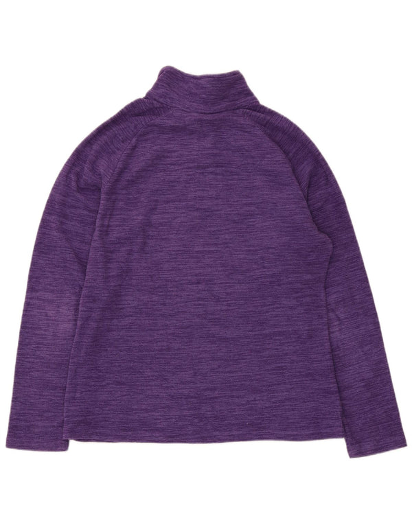 Mountain Warehouse Womens Zip Neck Fleece Jumper UK 14 Large Purple Flecked