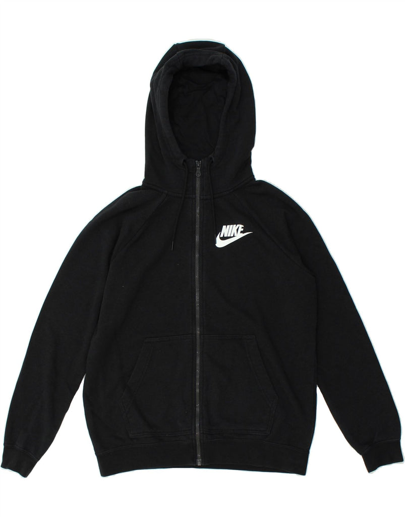 NIKE Mens Zip Hoodie Sweater Medium Black Cotton | Vintage Nike | Thrift | Second-Hand Nike | Used Clothing | Messina Hembry 