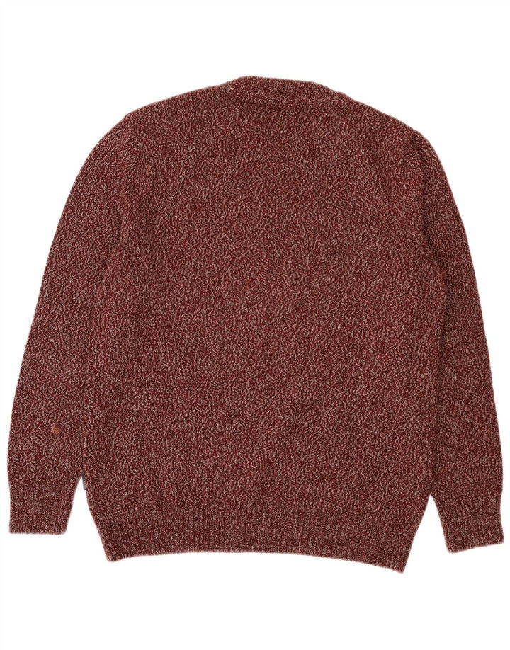 Barbour Mens Crew Neck Jumper Sweater Medium Burgundy Wool