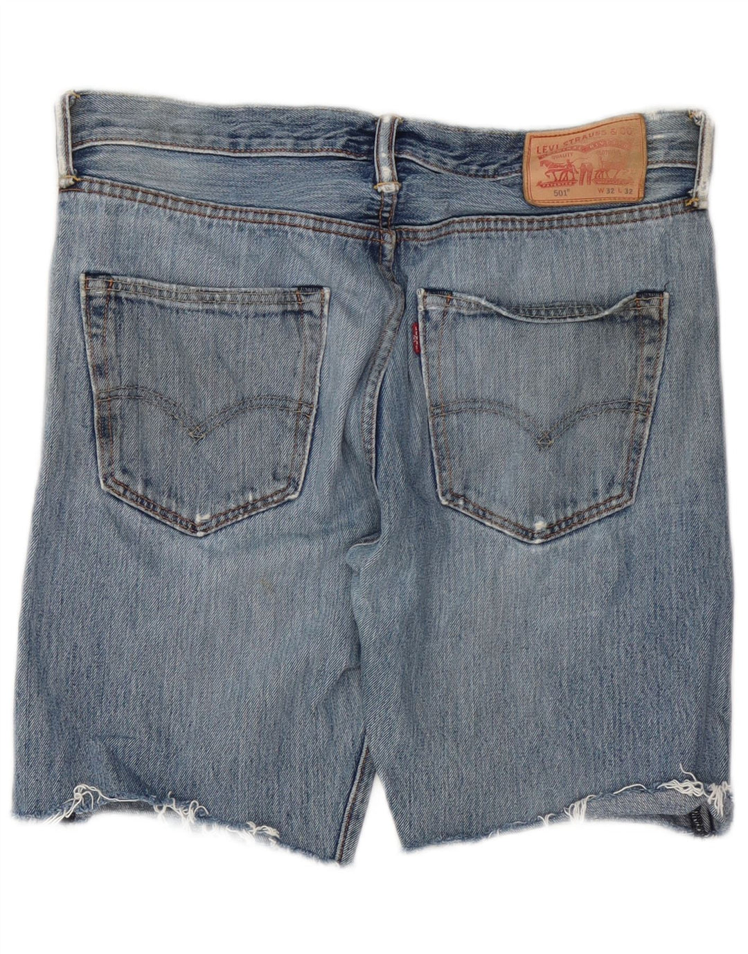 Levi's Mens 501 Distressed Denim Shorts W32 Medium Blue Cotton