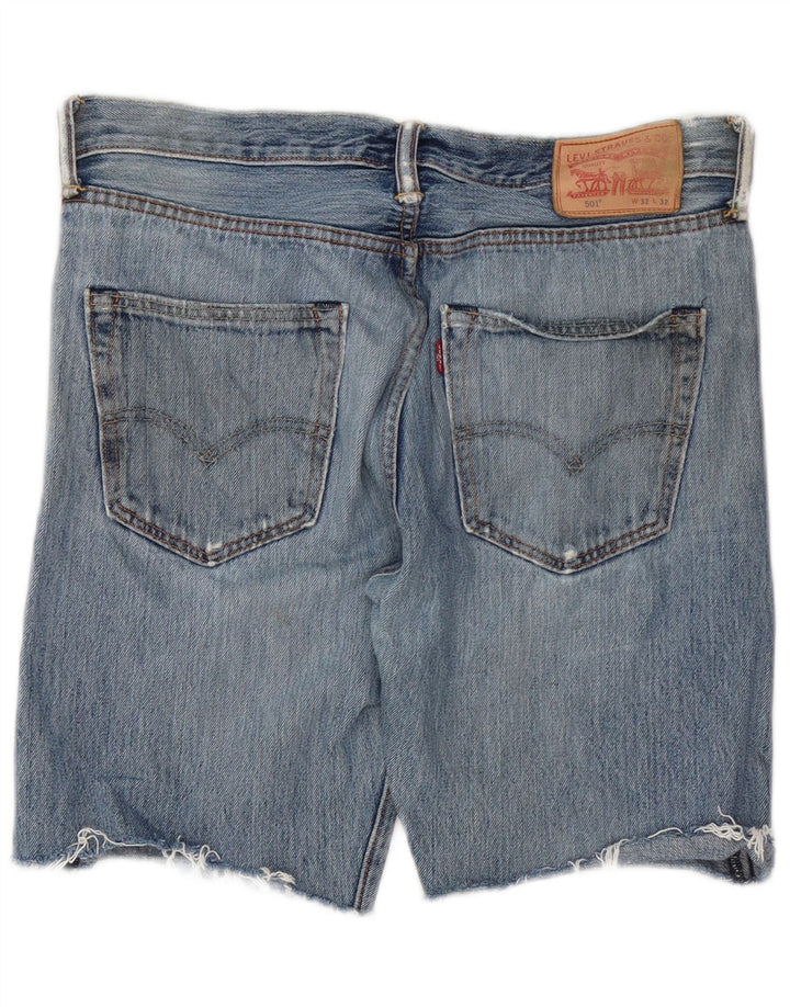 Levi's Mens 501 Distressed Denim Shorts W32 Medium Blue Cotton