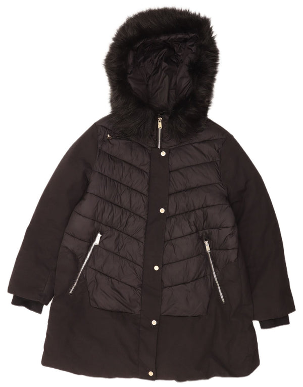 Florela Rubino Womens Hooded Oversized Padded Coat UK 14 Large Black
