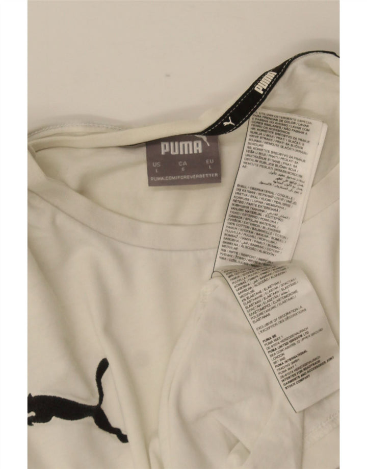 Puma Mens T-Shirt Top Large White Cotton