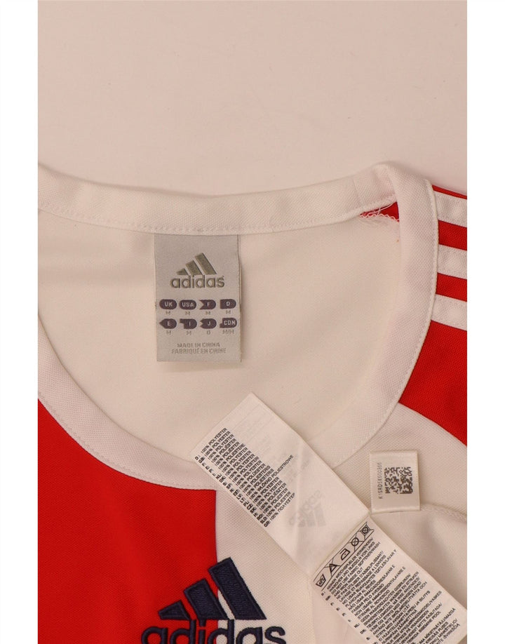 Adidas Mens Climalite Graphic T-Shirt Top Medium Red Colourblock Polyester