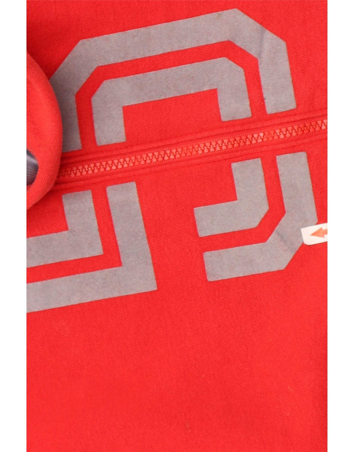 Nike Mens Graphic Zip Hoodie Sweater Medium Red Colourblock Cotton