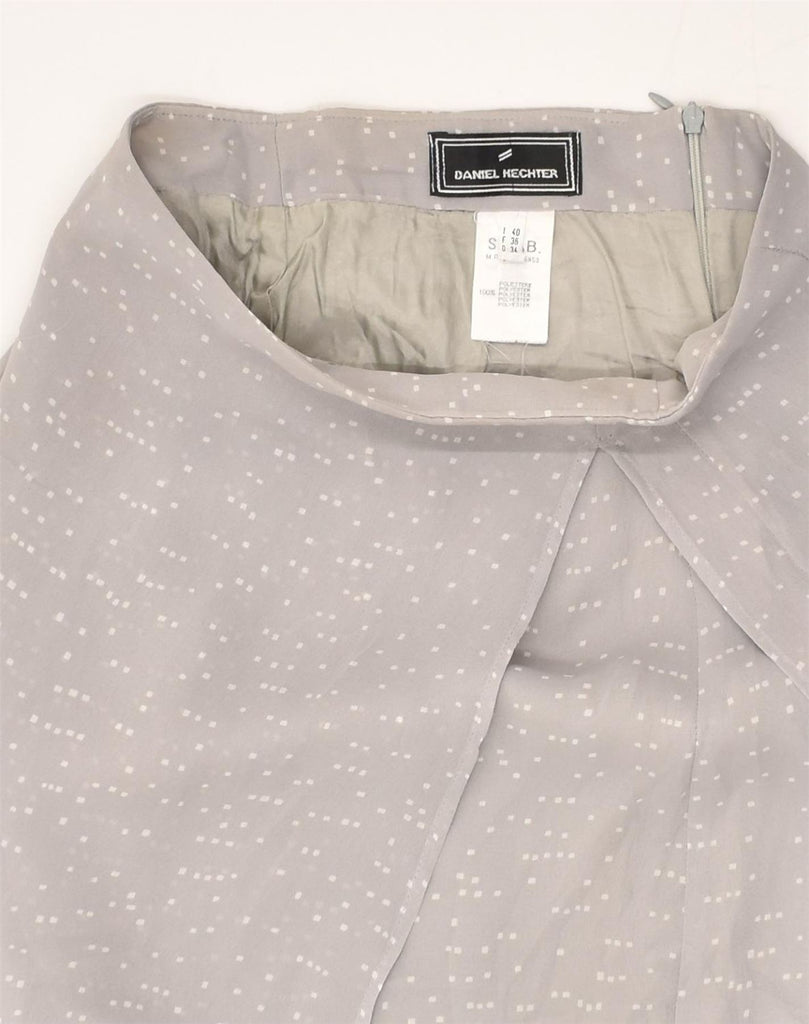 DANIEL HECHTER Womens A-Line Skirt UK 8 Small W27  Grey Polka Dot | Vintage Daniel Hechter | Thrift | Second-Hand Daniel Hechter | Used Clothing | Messina Hembry 