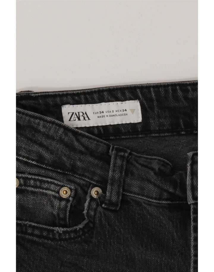 Zara Womens Straight Jeans EU 34 2XS W24 L28 Grey