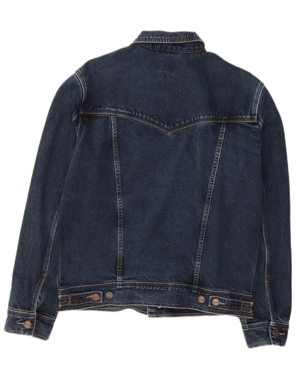 Wrangler Mens Casual Fit Denim Jacket UK 40 Large Navy Blue Cotton