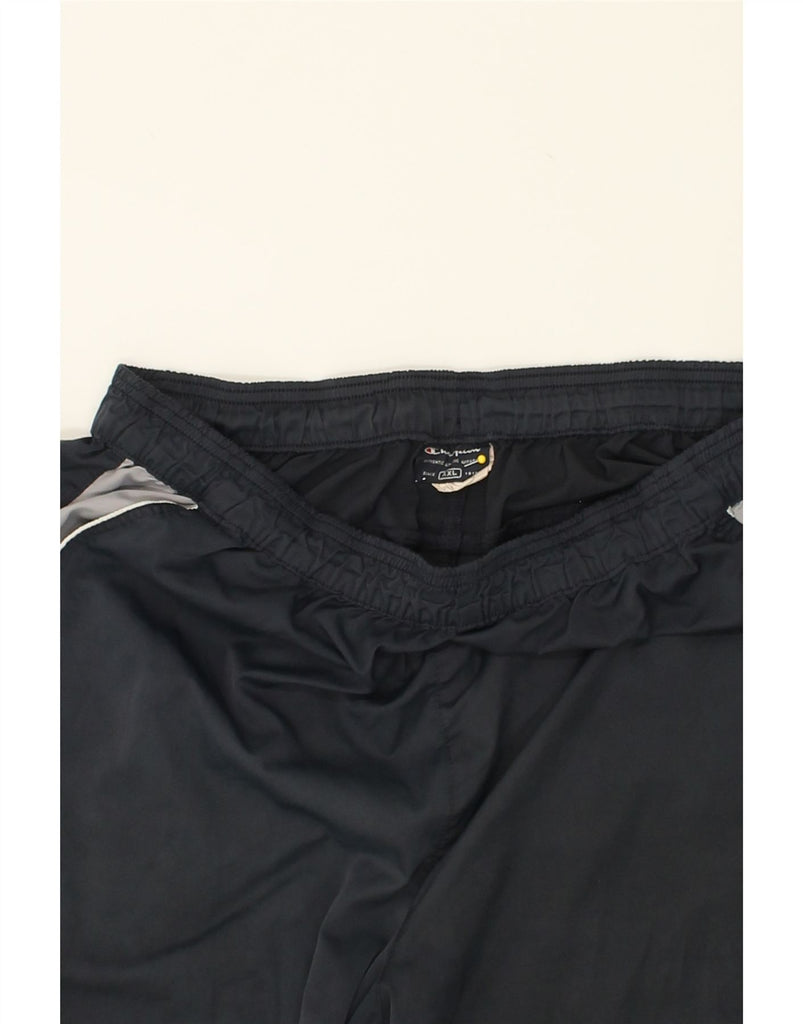 CHAMPION Mens Sport Shorts 2XL Navy Blue Colourblock Polyester | Vintage Champion | Thrift | Second-Hand Champion | Used Clothing | Messina Hembry 