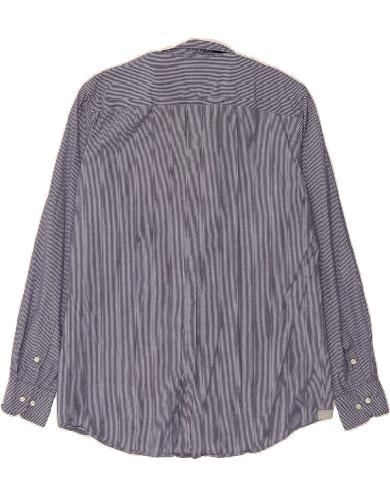 MASSIMO DUTTI Mens Shirt XL Navy Blue Pinstripe Cotton Vintage Massimo Dutti and Second-Hand Massimo Dutti from Messina Hembry 