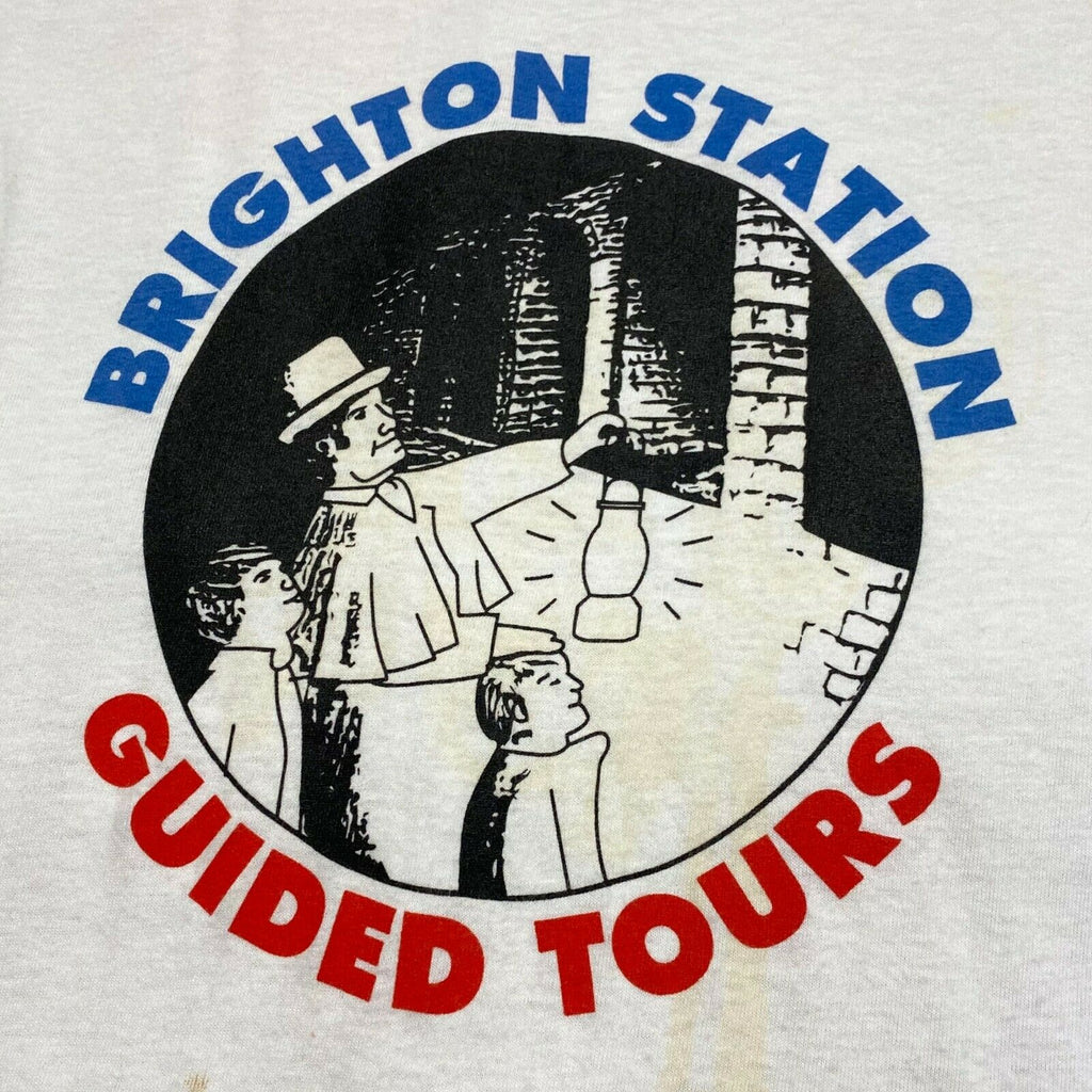 Brighton Station Guided Tours Network South Central Tshirt | Vintage 80s White | Vintage Messina Hembry | Thrift | Second-Hand Messina Hembry | Used Clothing | Messina Hembry 