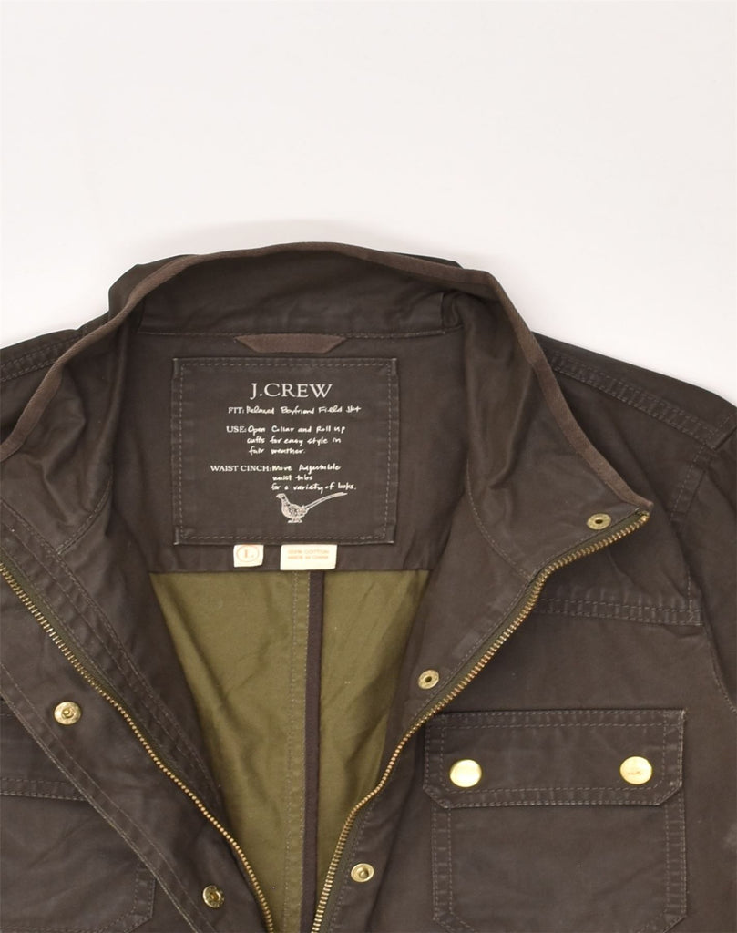 J. CREW Womens Boyfriend Fit Utility Jacket UK 14 Large Brown Cotton | Vintage J. Crew | Thrift | Second-Hand J. Crew | Used Clothing | Messina Hembry 