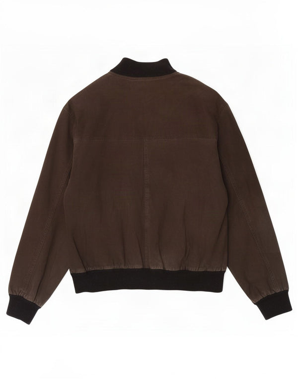 Vintage Mens Suede Bomber Jacket UK 40 Large Khaki