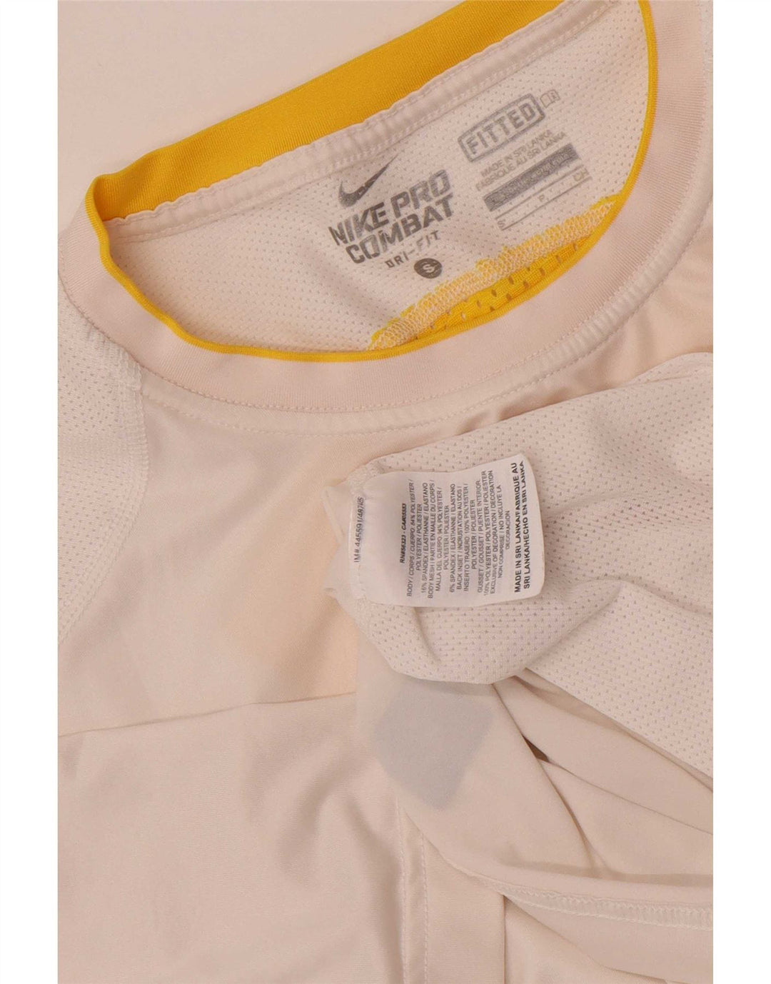 Nike Mens Dri Fit T-Shirt Top Small White Colourblock Polyester