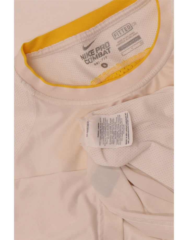 Nike Mens Dri Fit T-Shirt Top Small White Colourblock Polyester