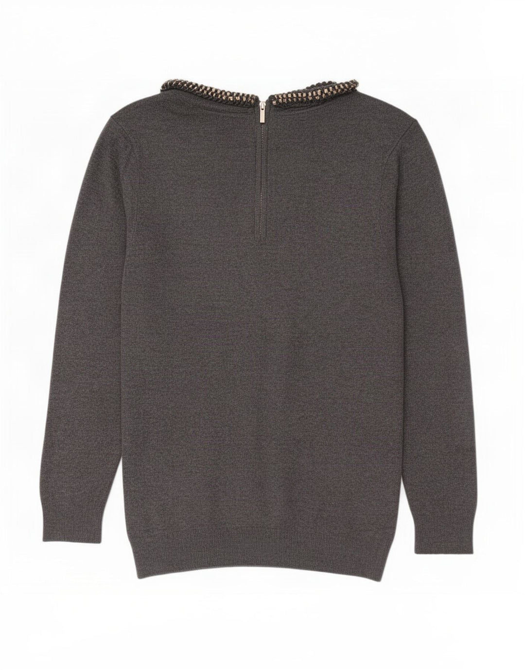 Zara Womens Boat Neck Jumper Sweater UK 10 Small Grey