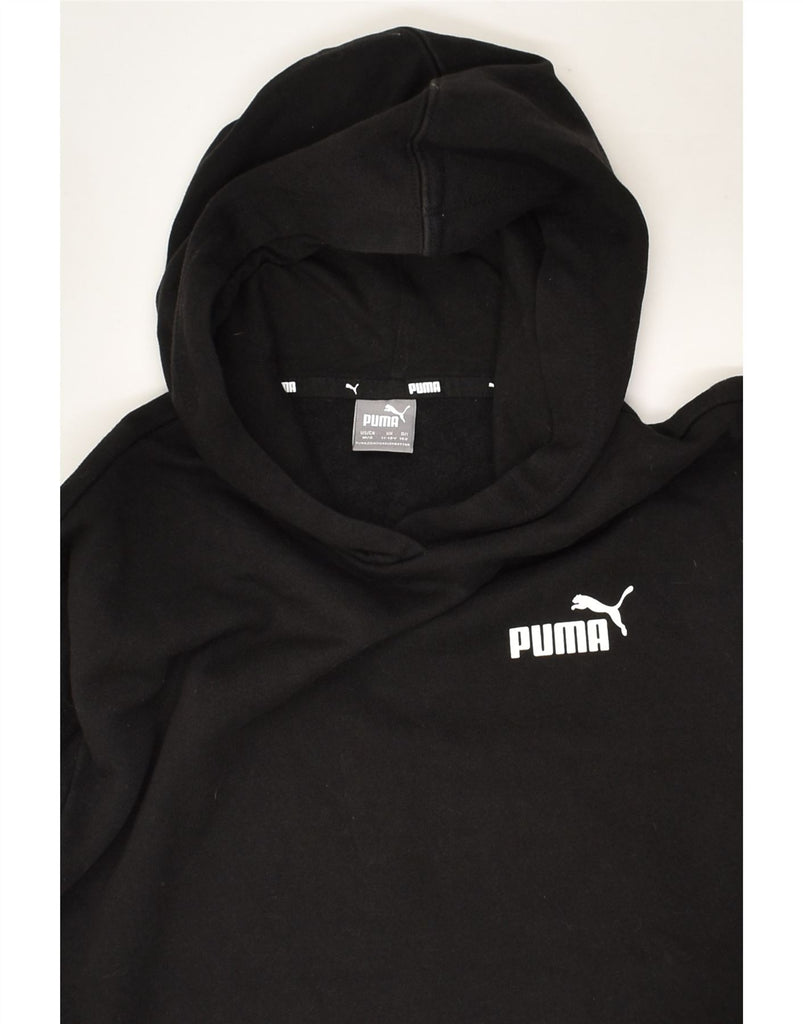 PUMA Girls Hoodie Jumper 11-12 Years Black Cotton | Vintage Puma | Thrift | Second-Hand Puma | Used Clothing | Messina Hembry 