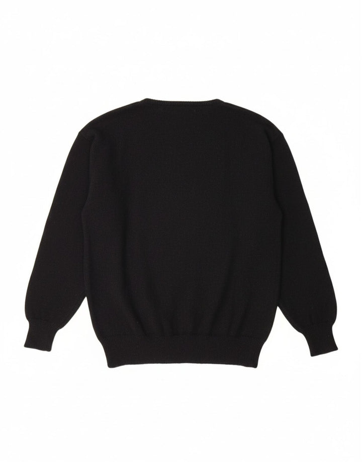 VINTAGE Womens Crew Neck Jumper Sweater Size 40/42 Medium Black