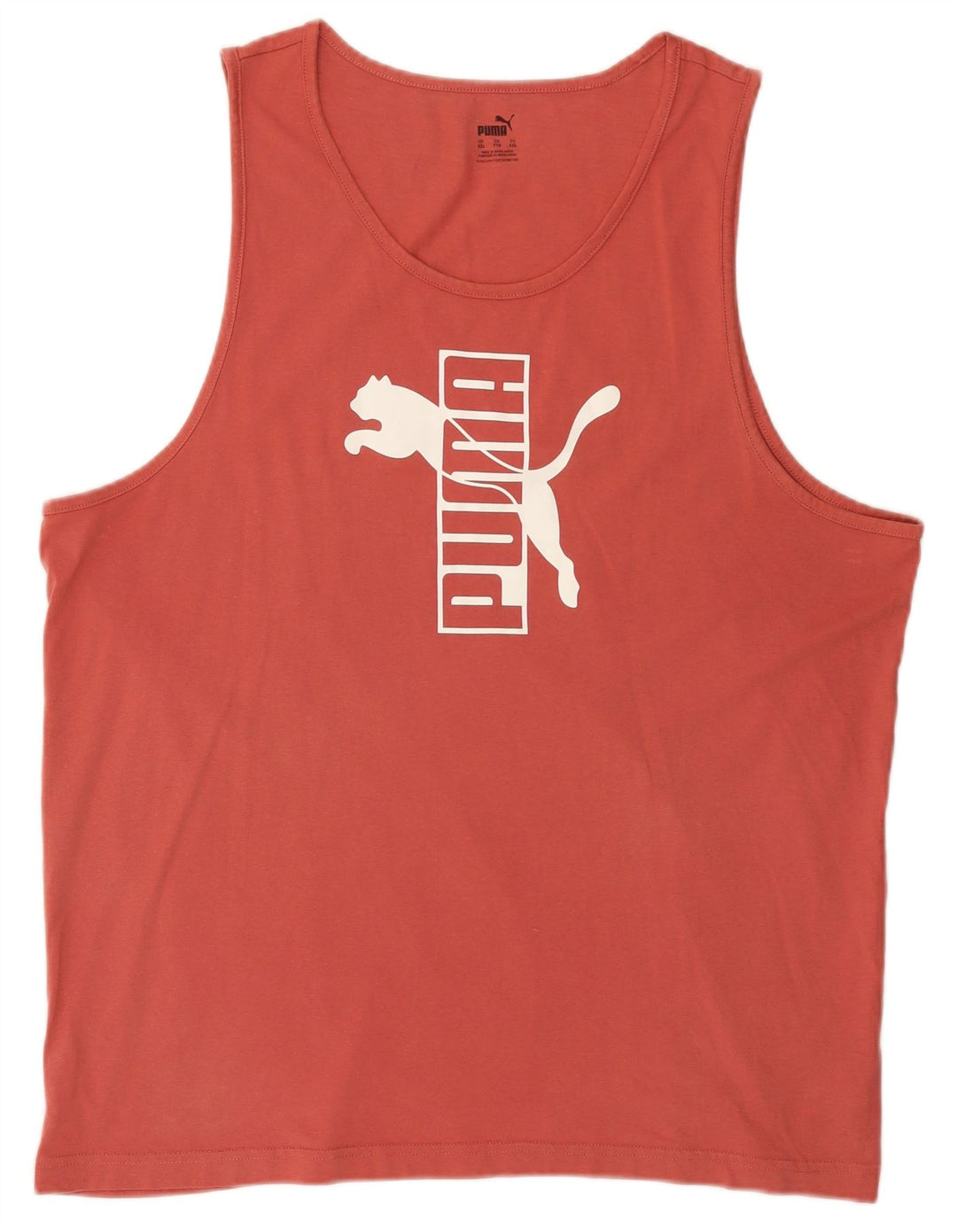 Puma Mens Graphic Vest Top 2XL Pink Cotton