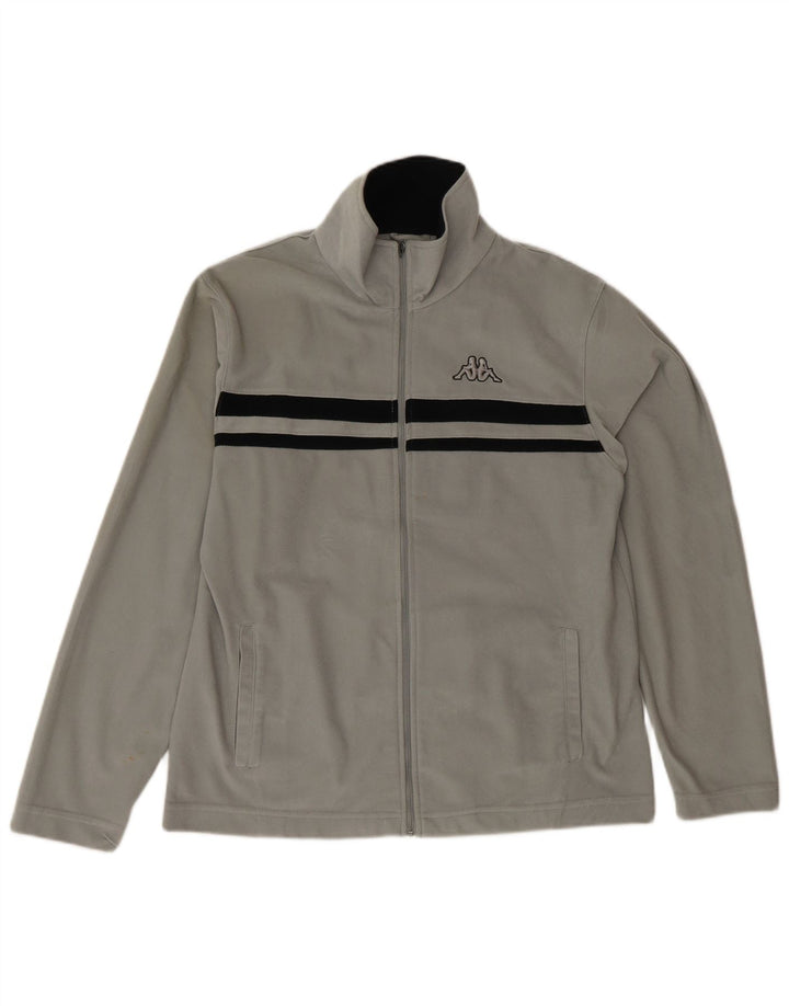 Kappa Mens Tracksuit Top Jacket Medium Grey Colourblock Polyester