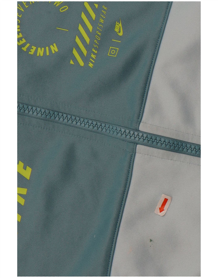 Nike Womens Oversized Graphic Tracksuit Top Jacket UK 10 Small Blue