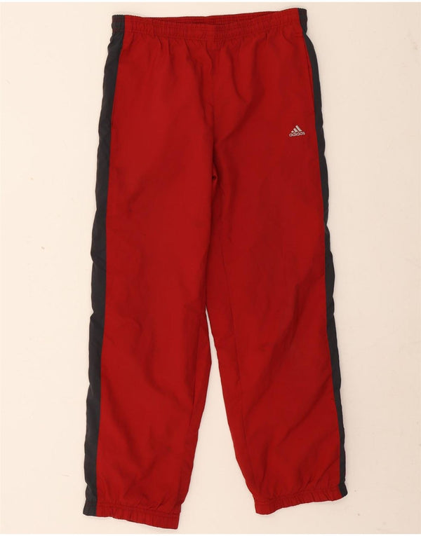 Adidas Girls Tracksuit Trousers Joggers 11-12 Years Red Colourblock