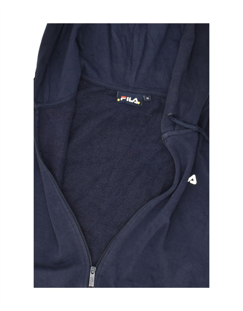 FILA Mens Zip Hoodie Sweater Medium Navy Blue Cotton | Vintage Fila | Thrift | Second-Hand Fila | Used Clothing | Messina Hembry 