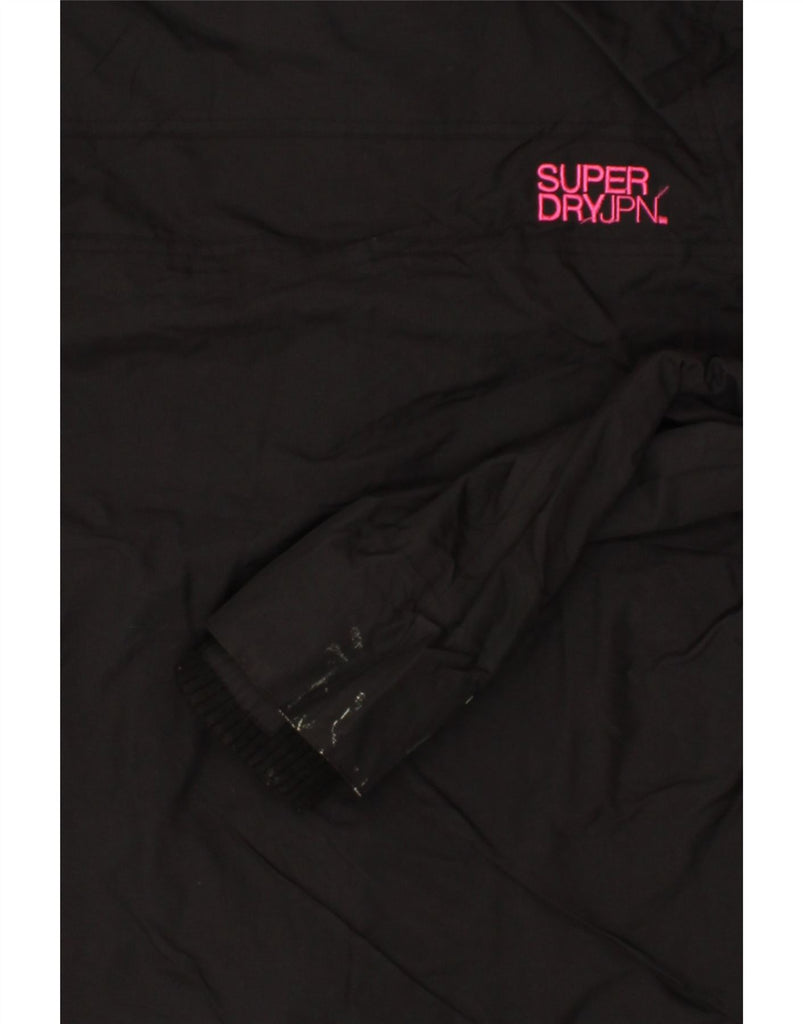SUPERDRY Womens Windbreaker Jacket UK 16 Large Black Nylon | Vintage Superdry | Thrift | Second-Hand Superdry | Used Clothing | Messina Hembry 