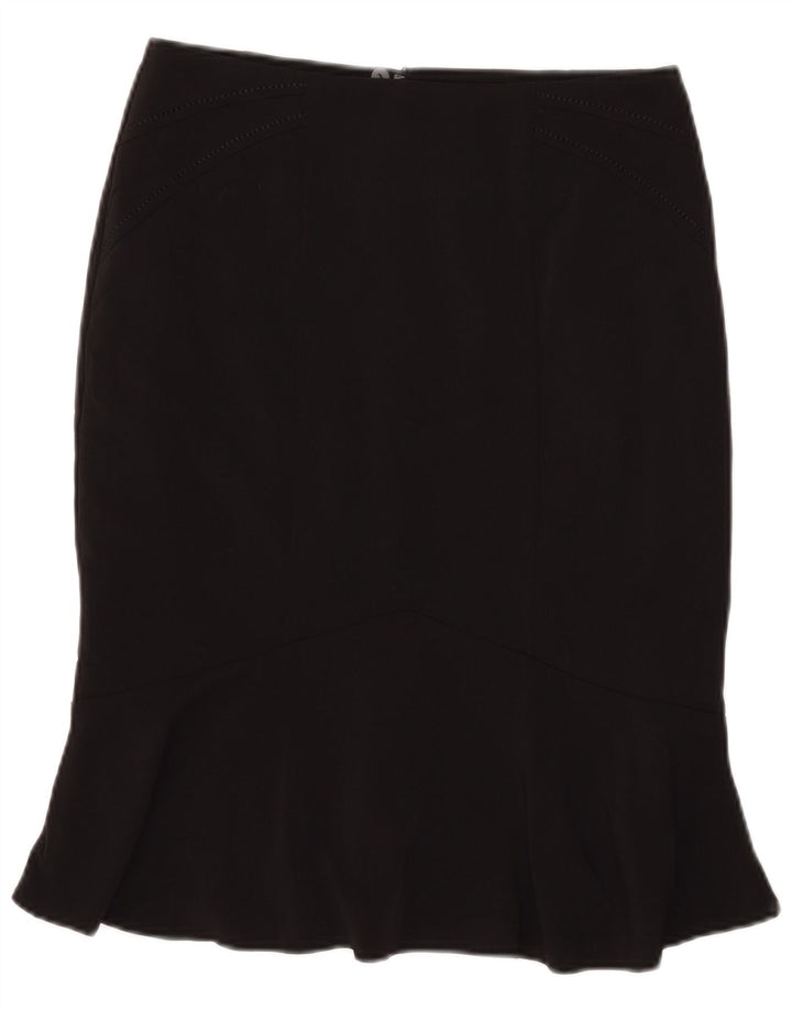 Marks & Spencer Womens Trumpet Skirt UK 10 Small W29 Black Polyester
