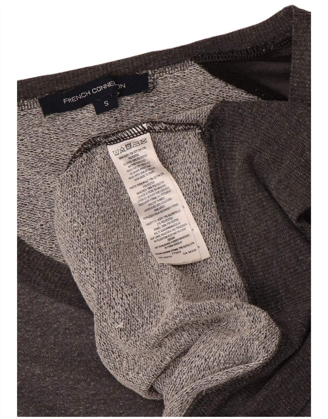 French Connection Womens 3/4 Sleeve Sweatshirt Jumper UK 10 Small Grey