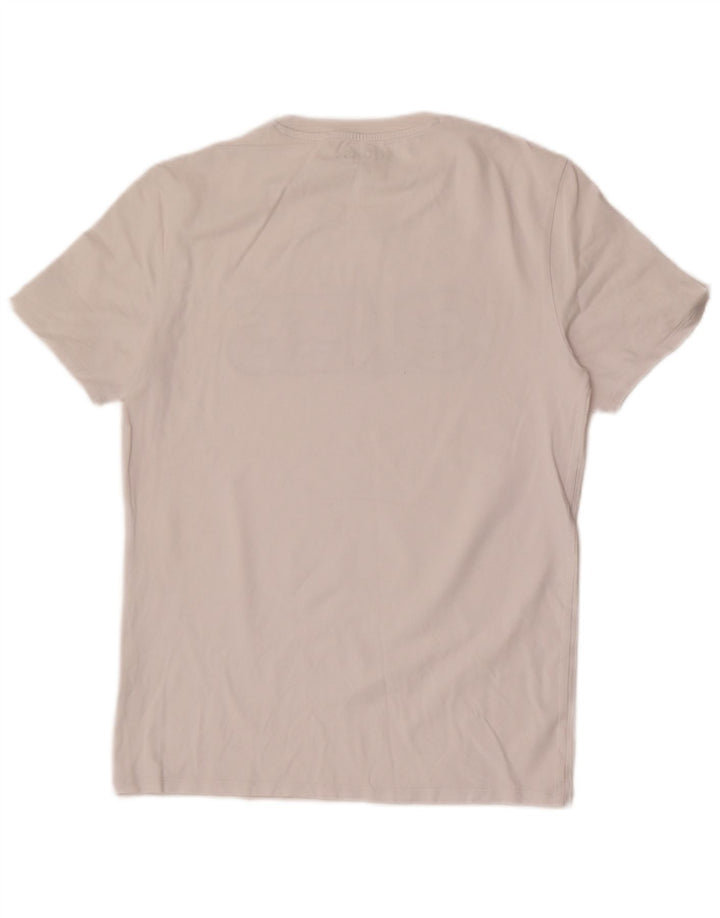 Guess Mens Slim Fit Graphic T-Shirt Top Medium White