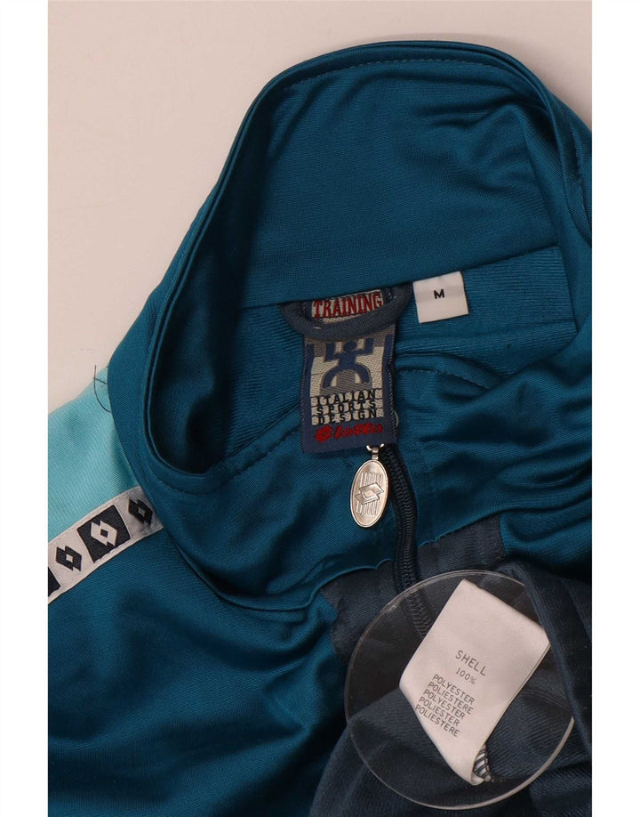Lotto Mens Graphic Tracksuit Top Jacket Medium Blue Colourblock Polyester