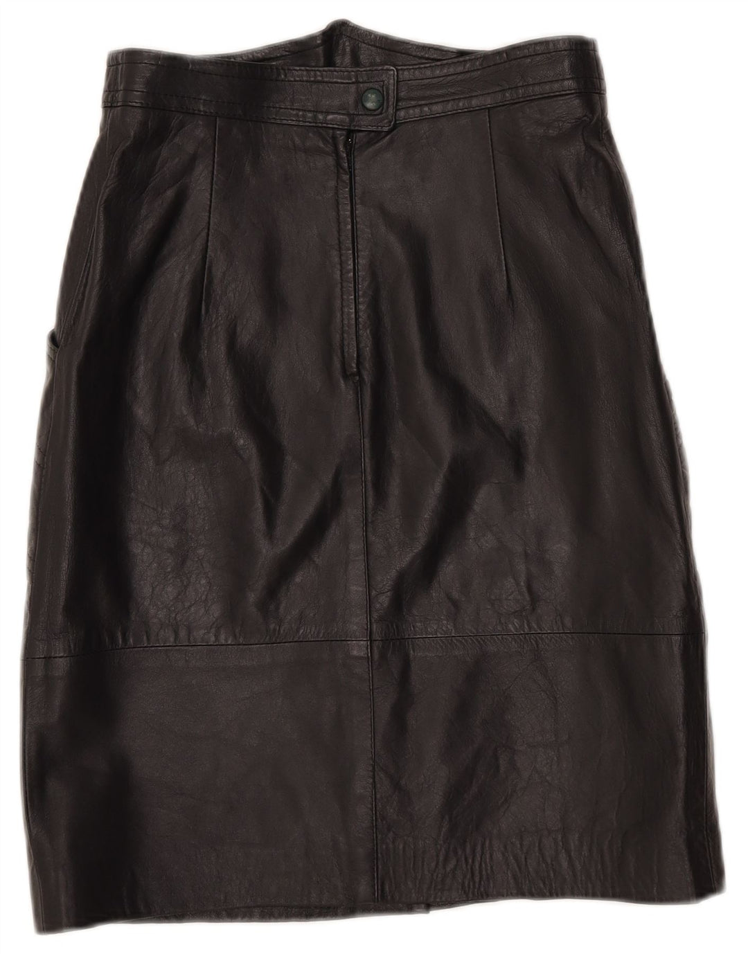 Vintage Womens Leather Skirt IT 42 Medium W27  Black