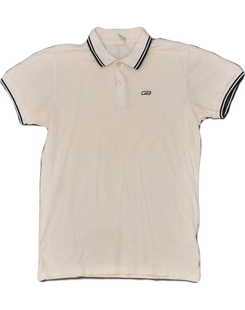 JACK & JONES Mens Polo Shirt Large White Cotton | Vintage Jack & Jones | Thrift | Second-Hand Jack & Jones | Used Clothing | Messina Hembry 