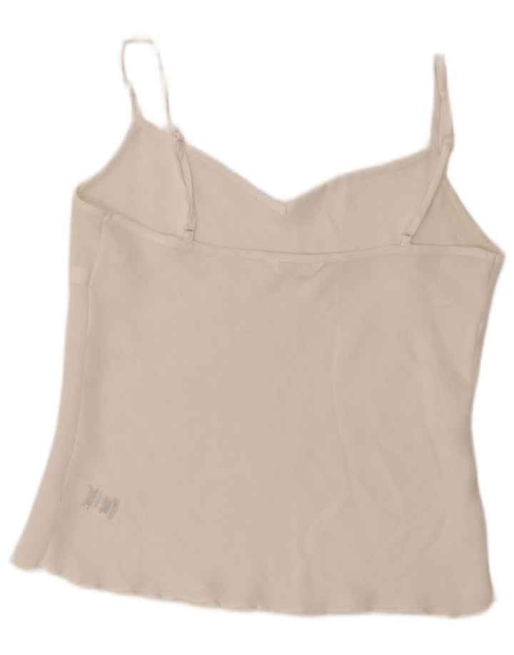 Marks & Spencer Womens See Through Cami Top UK 12 Medium White Polyester