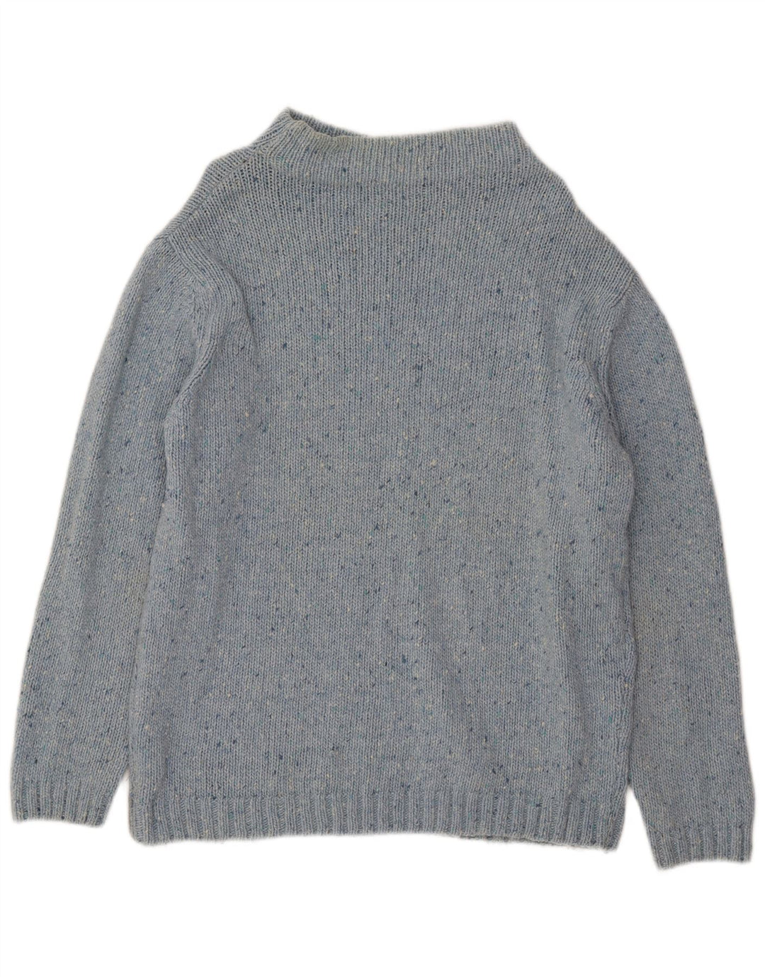Rifle Womens Turtle Neck Jumper Sweater UK 16 Large Blue Flecked Wool