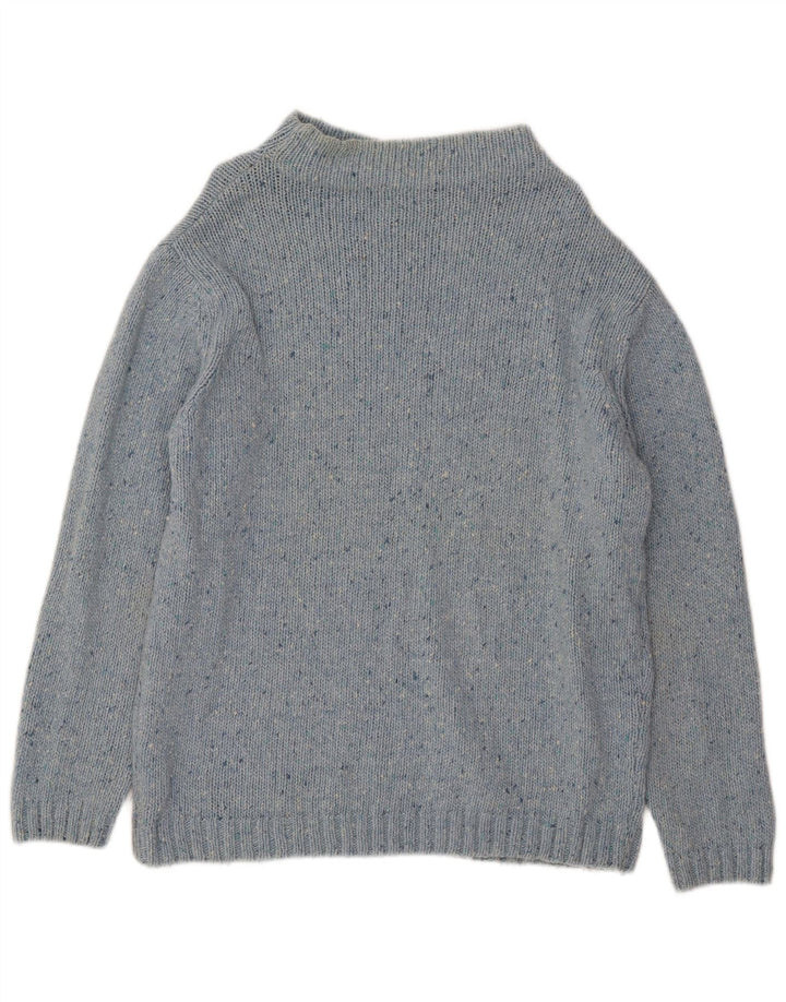 Rifle Womens Turtle Neck Jumper Sweater UK 16 Large Blue Flecked Wool