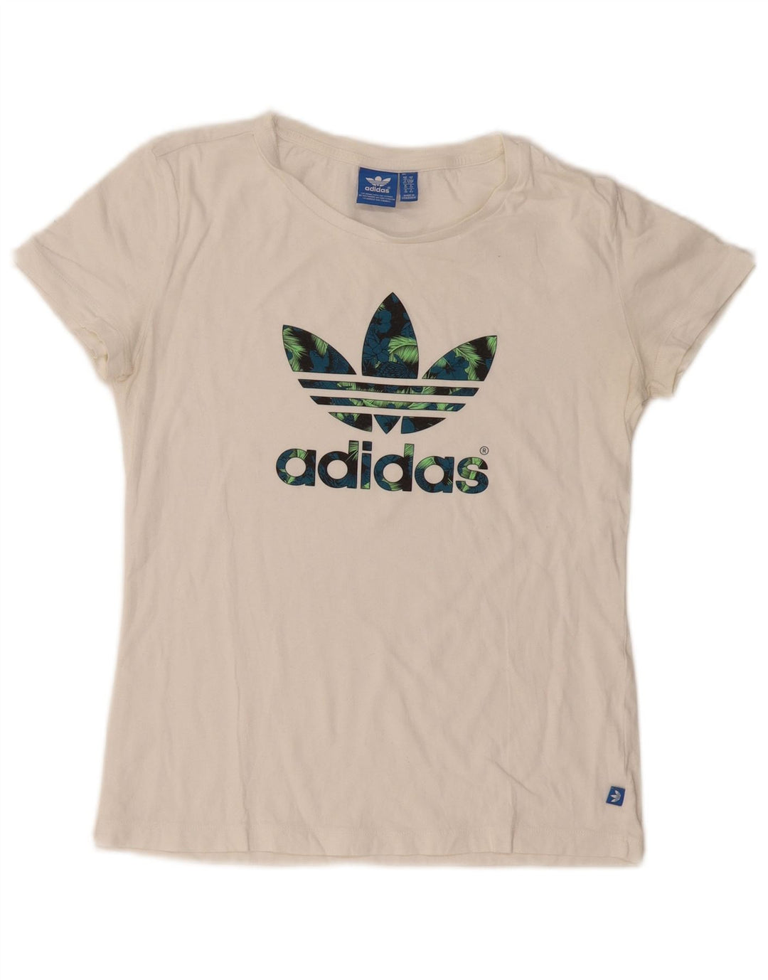 Adidas Womens Graphic T-Shirt Top UK 10 Small White