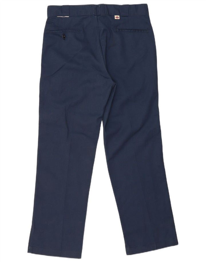 Dickies Mens Straight Chino Trousers W34 L31 Navy Blue Polyester
