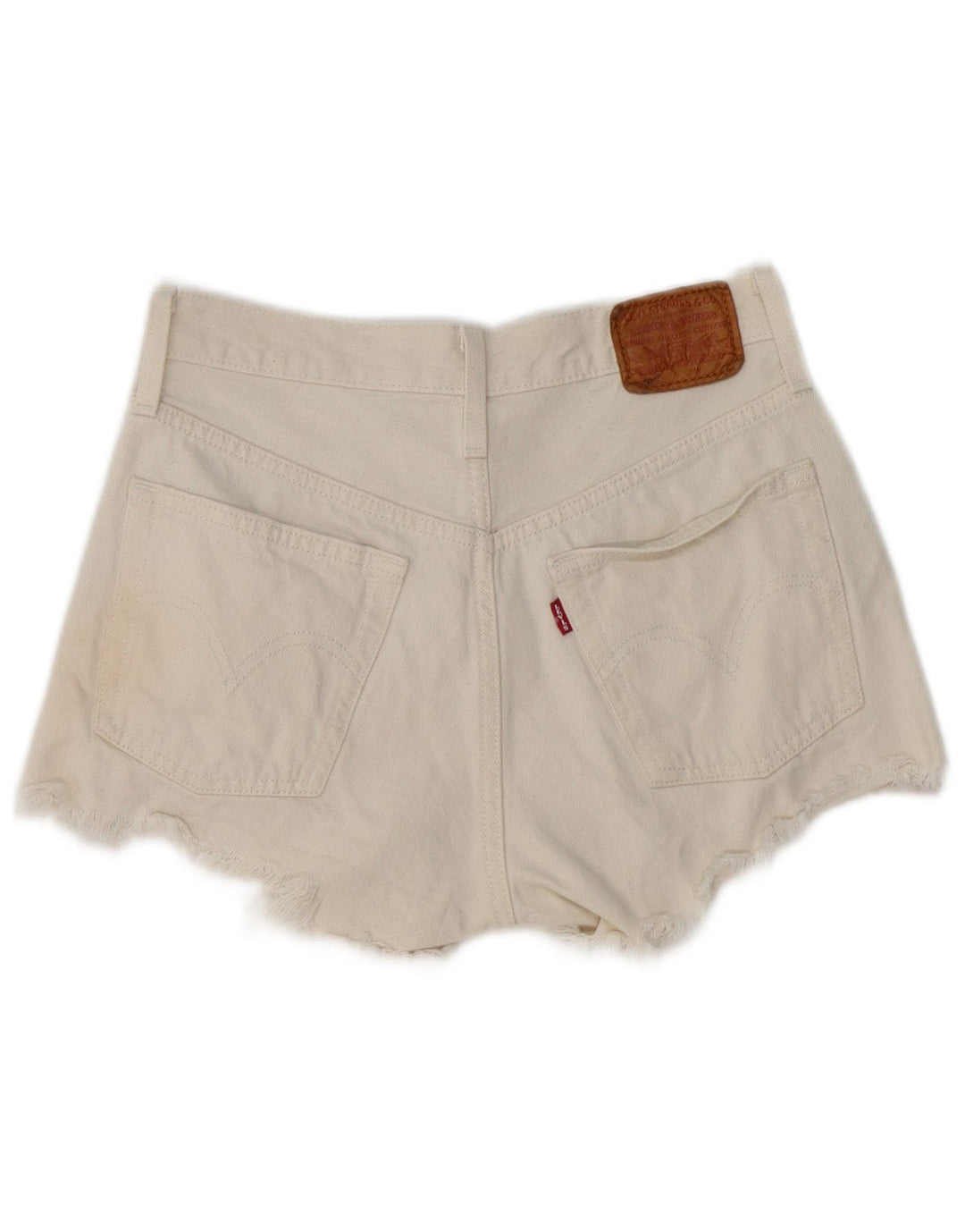 Levi's Womens Distressed Denim Shorts W25 XS White Cotton